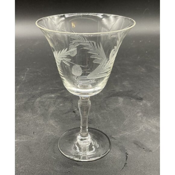 Set Of 5 Vintage Etched Crystal Cocktail Liquor Glasses 4.5"H x 3"D - Picture 7 of 7